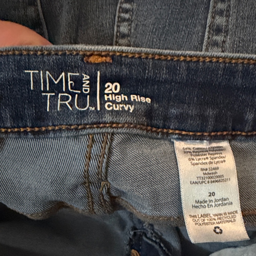 Time and Tru Blue Denim High Rise Jeans